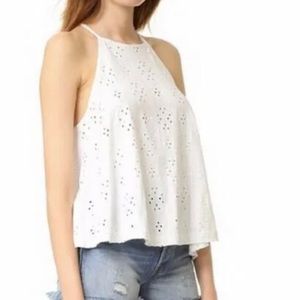 Free People Dream Date Eyelet Tank Embroidered Sleeveless Drawstring Top Small